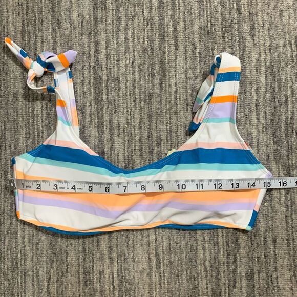 Brand‎ New GB Women's Large Removable Pads Surf Side Striped Bikini Top Swimwear - Picture 5 of 6